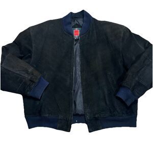VINTAGE William Barrry Jacket Mens XL Suede Leather Bomber Full Zip Lined